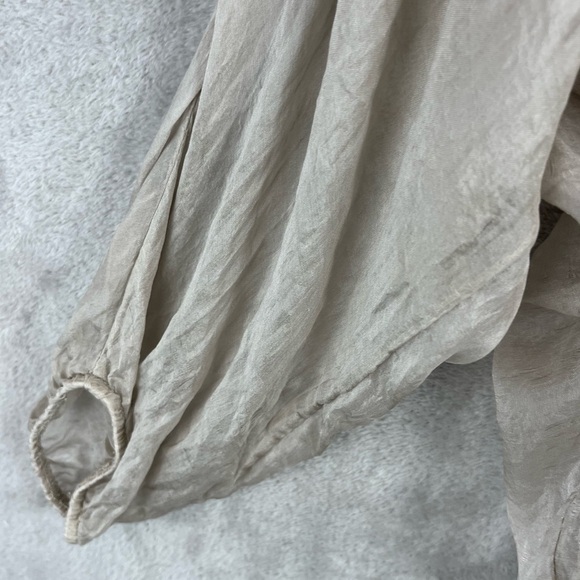 PIAZZA ROMA Made in Italy 100% Silk Blouse Sz XS Top Sheer Silk Overlay Summer - Picture 6 of 16